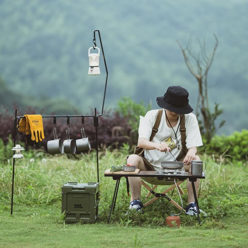 Wrought Iron Camping Lantern Stand